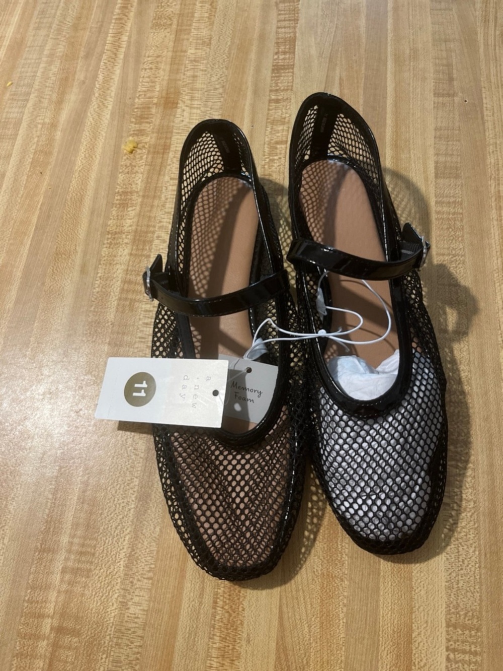 A New Day Issa Mesh Mary Jane Ballet Flats Black NWT size 11 - Picture 5 of 7